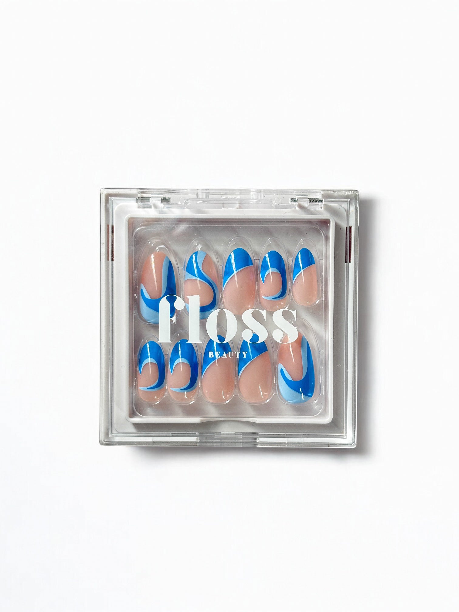 Marina Blue Oval Nails