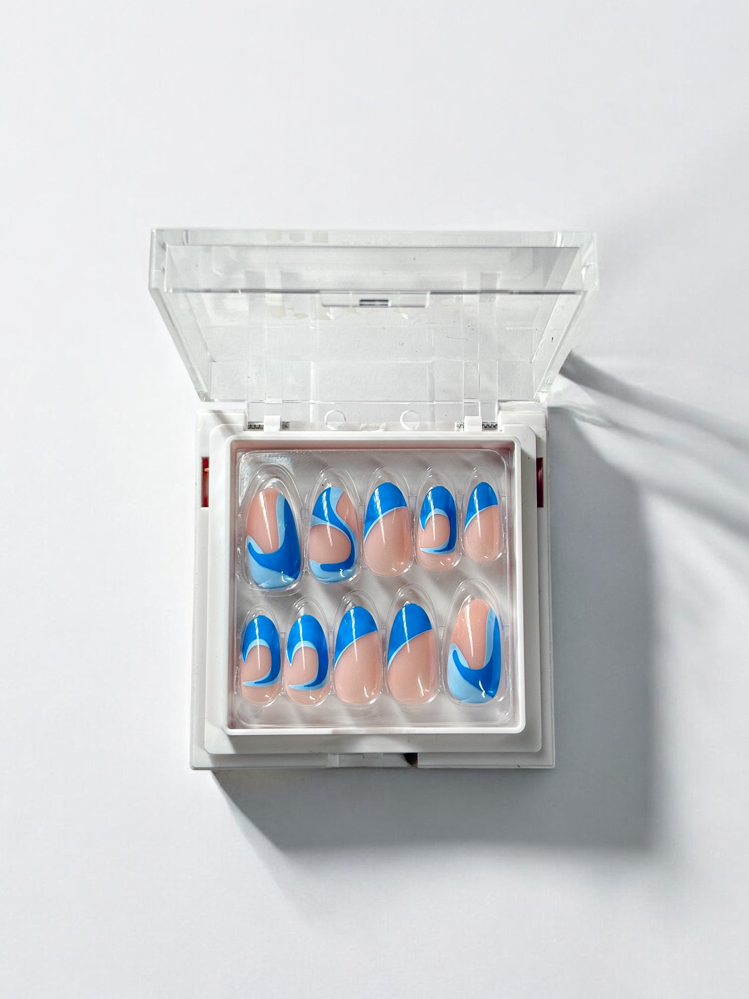 Marina Blue Oval Nails