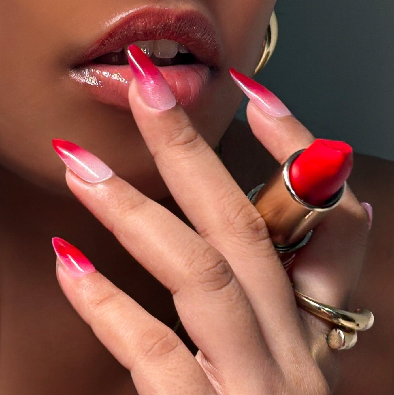 Rosie Pink Almond Nails
