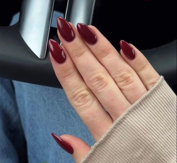 Wine Almond Nails