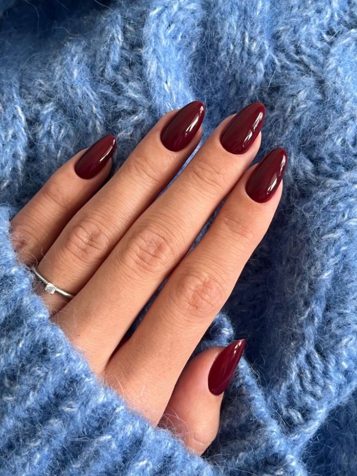 Wine Almond Nails